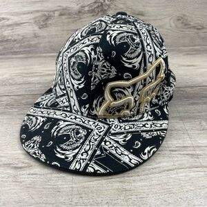 Fox Racing Flexfit Hat Large / X Large Black White Live Fast Ride Hard Moto
